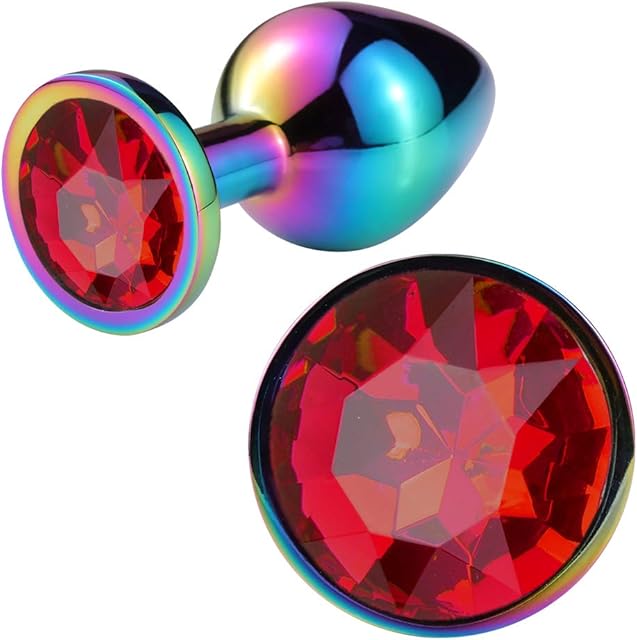 FST Beginner Butt Plug Colorful Metal Small Anal Plug Luxury Jewel Anal Trainer Adult Sex Toys for Men Women