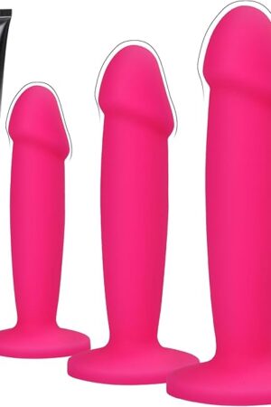 Anal Plug Pack of 3 Anal Toys, Butt Plug Trainer Kit for Men Women for Beginners, Advanced Users, Silicone Anal Dildo Training Kit Sex Toys for Couples