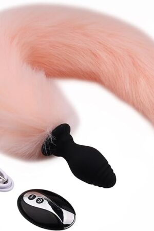 Anal Plug Fox Tail Anal Plug Vibrator with Remote Control Butt Plug Fox Tail Silicone Anal Toys Anus Toys Sex Toys for Women
