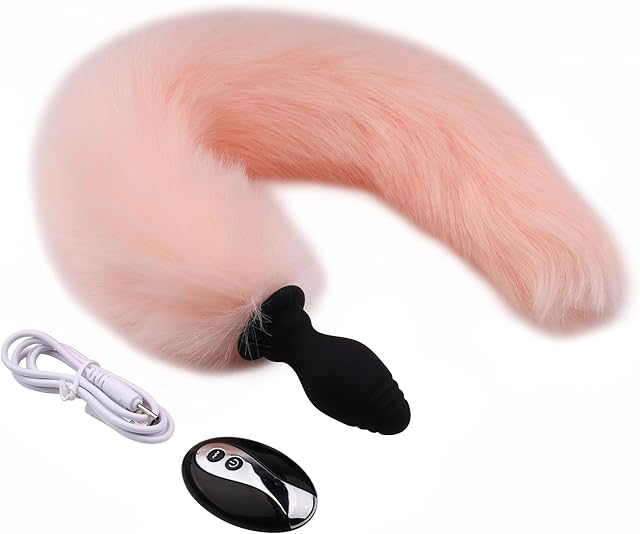 Anal Plug Fox Tail Anal Plug Vibrator with Remote Control Butt Plug Fox Tail Silicone Anal Toys Anus Toys Sex Toys for Women