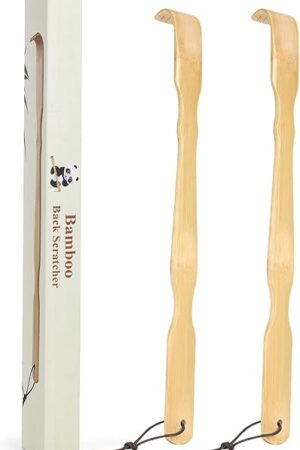 2 Pack Wooden Bamboo Back Scratcher, 17 Inch Long Handle Back Scratchers for Adults Men Women, with Beautiful Gift Packaging