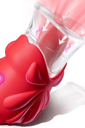 Vibrator Rose Sex Toy for Women - 2 in 1 Licking & Sucking Nipple Toy Sex Toys Clits Vibrators, 10 Tongue Licking 10 Suction Modes for Female Clitoral Stimulation, Adult Toys for Women Couple