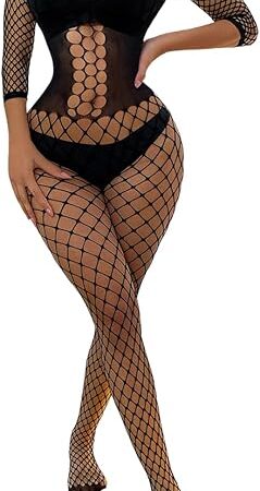 Body Stockings for Women Sexy, One Piece Fishnet Bodysuit, Hollow Out Fishnet Lingerie for Women, Jumpsuit & Nightwear