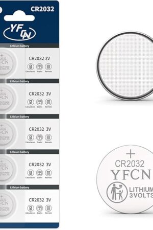 CR2032 Battery 3V Lithium Batteries 5 Count Pack CR2032 Batteries - CR 2032 Coin Cell Batteries for AirTag, Key Fob, Remotes- 10 Years Shelf Life