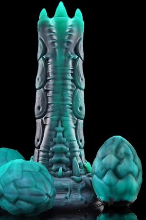 GITD Ovipositor Dildo Toy with 3 Eggs - Alien Dildo Birthing Sex Toys with Egg Laying Booster, Parasand Ovipositor, Unique Fantasy Glow in The Dark Dildo, Anal Adult Sex Toys for Men Women Couples