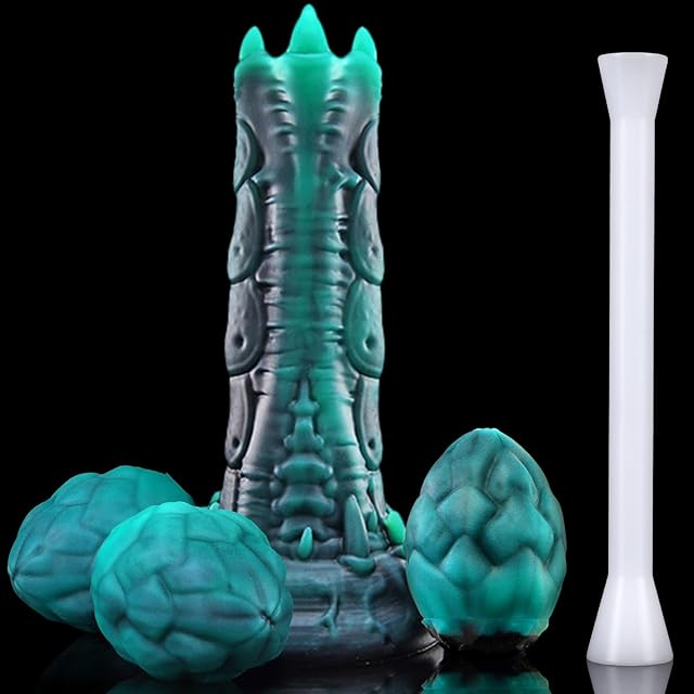 GITD Ovipositor Dildo Toy with 3 Eggs - Alien Dildo Birthing Sex Toys with Egg Laying Booster, Parasand Ovipositor, Unique Fantasy Glow in The Dark Dildo, Anal Adult Sex Toys for Men Women Couples