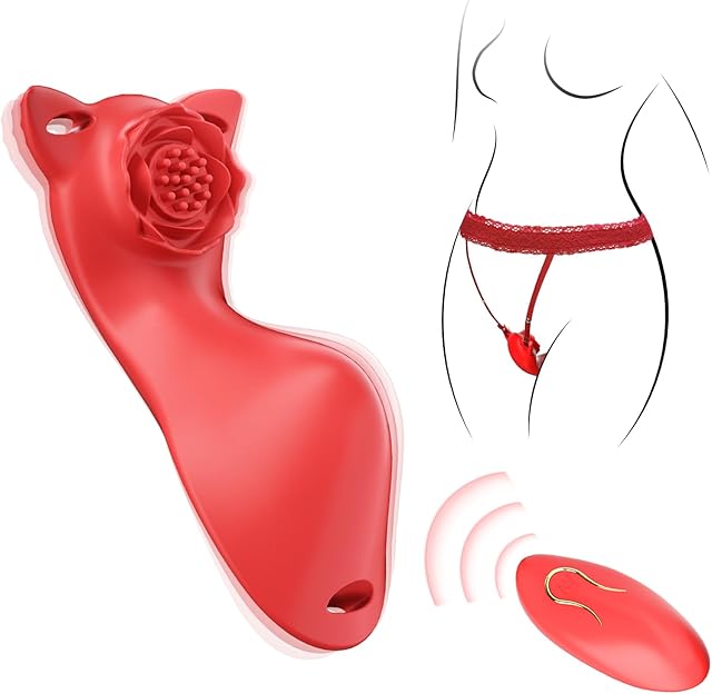 Women Sex Toys Wearable Panty Vibrator, Female Adult Sex Toy with 10 Vibration Modes, Remote Control Rose Clitoral Stimulator Vibrator, Couples Sex Toy for Women's Pleasure Sexual