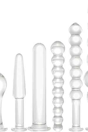 6 Types Set Anal Plug Butt Sex New Top Unique Design Sex Toys Adult Products Crystal Glass Transparent Calabash Shaped Anal Butt Plugs Stimulation, Anus Beads Opening Trainers for Women Men Beginners