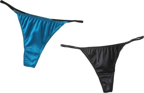 Womens Silk Panties Thong Sexy G String Thongs T Back Silk Bikini Underwear