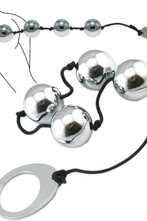 Anal Beads Metal Balls Set 4 Weighted SM Anal Balls with Pull Ring ButtPlug Cord Metal Huge Butt Plug Kegel Balls Sex Large Bead for Anal Pleasure BDSM Tools Erotic Sex Toys for Men Women Couples