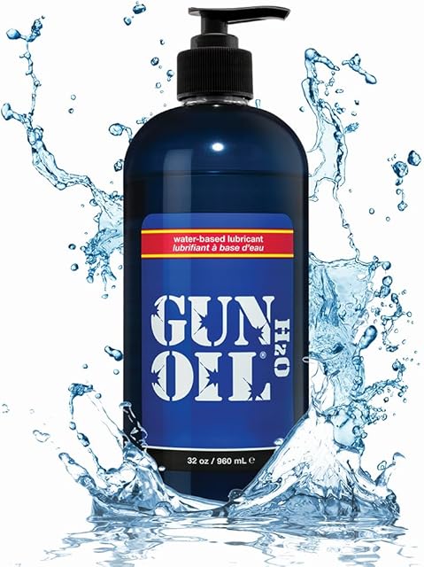 Gun Oil Water Based Lube 32 Ounce Premium Personal Lubricant, Long Lasting Non Staining Condom Compatible Toy Safe PH Balanced Hypoallergenic Paraben Free Intimate Lubes for Women Men & Couples