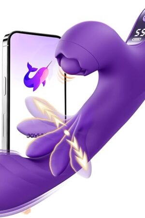 Flapping Vibrator G Spot Vibrator - 3 in 1 Rabbit Vibrator Women Sex Toys with 5 Flapping, Tapping & Vibrating Modes, Thrusting Female Vibrator Sex Toy LCD Display Adult Toys for Couples