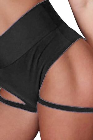 Women Sexy Booty Shorts Underwear with Garters Sports High Waist Yoga Hot Pants