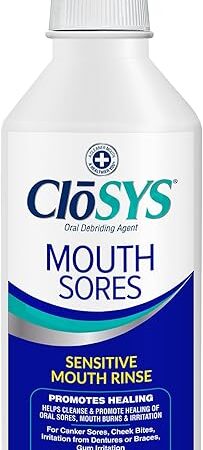 CloSYS Mouth Sore Mouthwash Cleanses and Heals Oral Sores and Canker Sores in Mouth Alcohol-Free Hydrogen Peroxide Mouthwash Non-Burning and Non-Irritating 16 oz