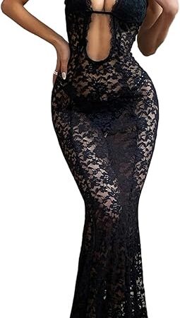 Women Sheer Mesh Sleeveless Dress Cut Out Halter Neck Bodycon Party Beach Club Dress Cover Up