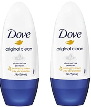 Dove Original Clean Roll On Deodorant, Aluminum Free, All Day Odor Protection, 4-Pack, 17 FL Oz Each, 4 Bottles