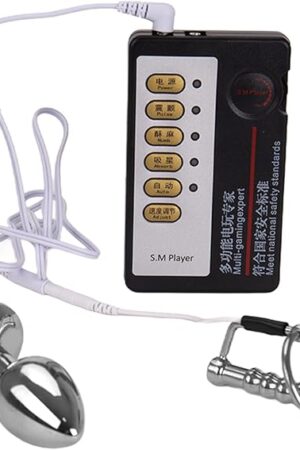 Electric Shock Toy Set for Beginner Thread Hollow Urethra Penis Plug Luxury Jewelry Base Anal Plug Accessories