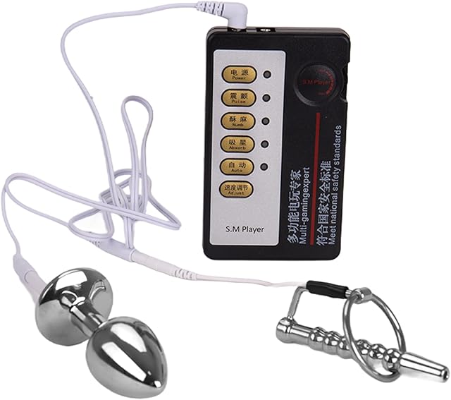 Electric Shock Toy Set for Beginner Thread Hollow Urethra Penis Plug Luxury Jewelry Base Anal Plug Accessories
