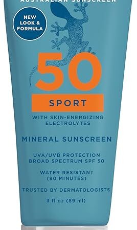 BLUE LIZARD Sport Mineral-Based Sunscreen Lotion - SPF 50+ - 3 oz