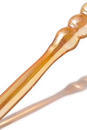 Glass Dildo G-spot Wand Butt Plug Anal Beads Double Ended Dildo P-spot Stimulator Fetish Prostate Massager Masturbation Sex Toy for Women Men Golden TJIJP