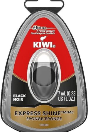 KIWI Express Shoe Shine Sponge | Leather Care for Shoes, Boots, Furniture, Jacket, Briefcase and More | Black, 023 Fl Oz (Pack of 1)