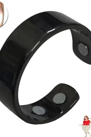 A Stainless Steel Ring with Adjustable Opening (Black)