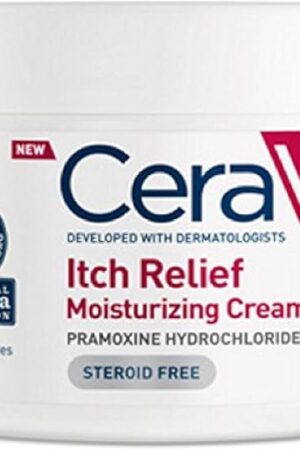 CeraVe Moisturizing Cream for Dry Skin Relief, 12 Ounce, Fragrance Free Cream with Pramoxine for Itch Relief