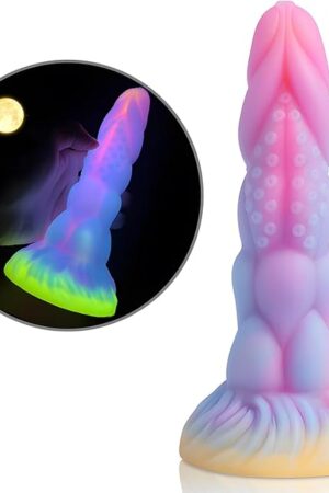 8.2" Realistic Dildo Monster Alien Dragon Dildo Luminou Glow in The Dark, Fantasy Silicone Knot Dildo Thick Creature Cocks Adult Toys for Women Men Wedding Gift
