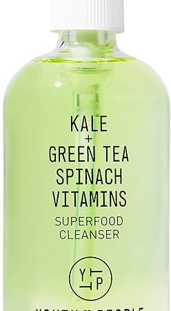 Youth To The People Superfood Facial Cleanser - Kale + Green Tea Daily Face Wash, Gentle Makeup Remover, With Antioxidants for Glowing Skin & Less Visible Pores, Award-winning, Refillable Packaging