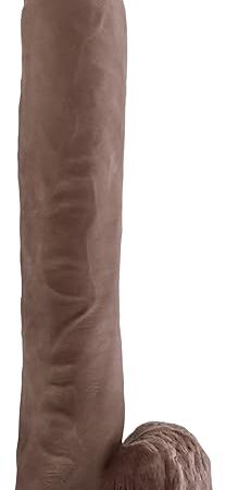 Eden Adult Sex Toys - 14 Inch Extra Long Realistic Brown Dildo - Flexible & Firm Huge Thick Monster Penis with Suction Cup - Strap-On Cock for Anal & Vaginal Pleasure - Women Men & Couple - Chocolate