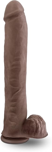 Eden Adult Sex Toys - 14 Inch Extra Long Realistic Brown Dildo - Flexible & Firm Huge Thick Monster Penis with Suction Cup - Strap-On Cock for Anal & Vaginal Pleasure - Women Men & Couple - Chocolate