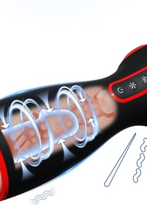 Automatic Sucking Moaning Male Masturbators - Upgraded 7 Vibration & Suction Hands Free Pocket Pussy Male Stroker with 3D Realistic Sleeve, Mens Masturbator Blowjob Machine Adult Oral Sex Toys for Men