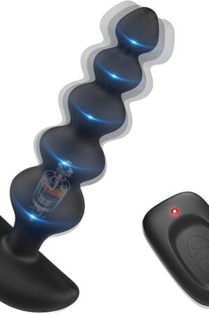 Yivans Beginner Anal Vibrator 55" Silicone Butt Plug with Remote Control, 16 Vibration Modes Prostate Massager for Women Men Couples Adult Sex Toys for Anal Play & Training