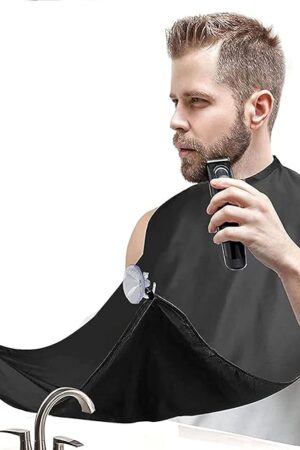 Beard Bib Beard Apron Gifts for Men Dad Fathers Day Anniversary Valentines Day Stocking Stuffers Christmas Gifts for Him Boyfriend Husband From Daughter Son Beard Trimming Catcher Bib Black