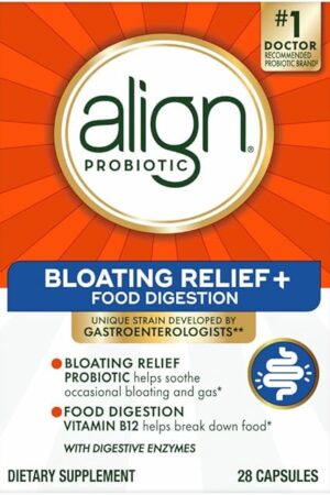 Align Probiotic Bloating Relief + Food Digestion, Probiotics for Women and Men, #1 Doctor Recommended Brand?, Promotes Digestive Health and Helps Support the Metabolism of Food*, 28 Capsules