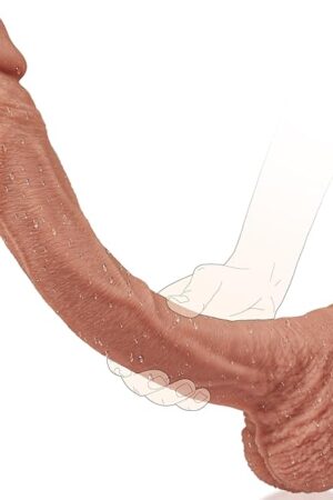 18 Inch Extra Super Long Skinny Anal Plug for Deepest Sex , Huge Realistic Thick Giant Dildo with Suction Cup for Hands-Free Play , XXXL Large Silicone Soft Dildo Sex Toy for Men Women Gay