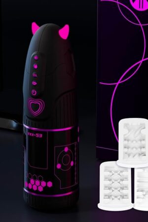 Automatic Male Masturbators 5 in 1APP Control 9 Rotating Thrusting 3 Sucking Penis Pump Pocket Pussy Sex Toys for Men Stroker 3D Lifelike Textured Devil VER.2 Pink