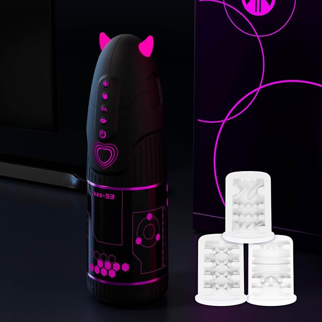 Automatic Male Masturbators 5 in 1APP Control 9 Rotating Thrusting 3 Sucking Penis Pump Pocket Pussy Sex Toys for Men Stroker 3D Lifelike Textured Devil VER.2 Pink