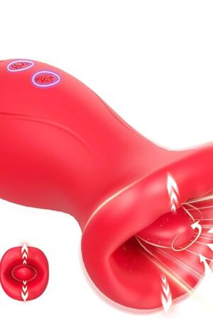 Adult Sex Toys Vibrator, Rose Toy, Rose Sex Stimulator for Women with 10 Vibration Modes and 3 French Kissing Modes, Tongue Sex Toy Vibrator, Clitoral Vibrator for Women, Adult Sex Toys, Red