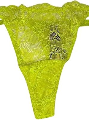 Lace Shine Strap Thong Panty Color Green/Lime New