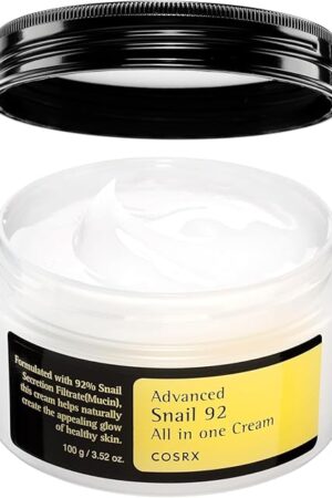 COSRX Snail Mucin 92% Face Moisturizer, 352 Oz, Lightweight Moisturing Cream for Soft, Glowy Skin, Korean Skin Care, Korean Moisturizer Face Cream