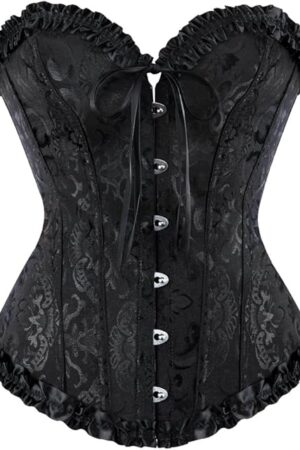 Black Corset Top for Women Pirate Corsets Shapewear Steampunk Corset Overbust