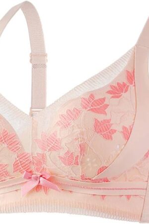 Lace Bra for Women Wireless Floral Bralette No Underwire Soft Cup Sheer Mesh Sexy Lingerie Top