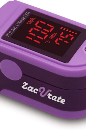 Zacurate Pro Series 500DL Fingertip Pulse Oximeter Blood Oxygen Saturation Monitor with Silicone Cover, Batteries and Lanyard