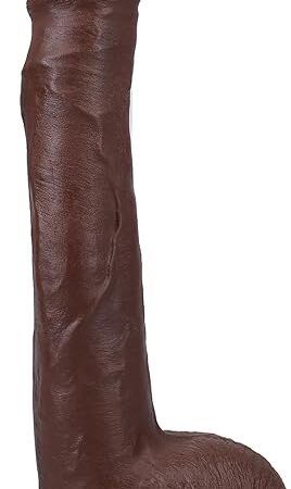 Doc Johnson Signature Series - Anton Harden - 12 Inch Realistic ULTRASKYN Dildo with Removable Vac-U-Lock Suction Cup - F-Machine & Harness Compatible - for Adults Only, Chocolate