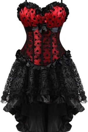 Corset Dress Bustier Lingerie Corset Top and Steampunk Skirt Burlesque Costumes for Women Halloween Costume