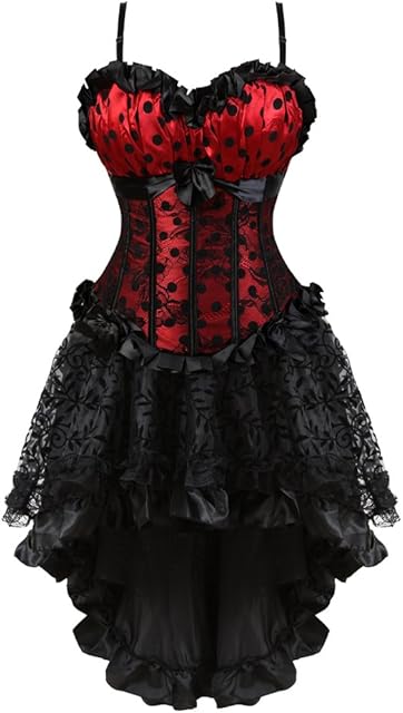 Corset Dress Bustier Lingerie Corset Top and Steampunk Skirt Burlesque Costumes for Women Halloween Costume