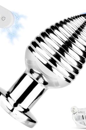 Anal Vibrator Sex Toys ButtPlug,with APP Remote 10 Vibrating Modes Progressive Threaded Vibrating Butt Plugs Dildo Flashing Lights Base Trainers for Men and Women Prostate Massager