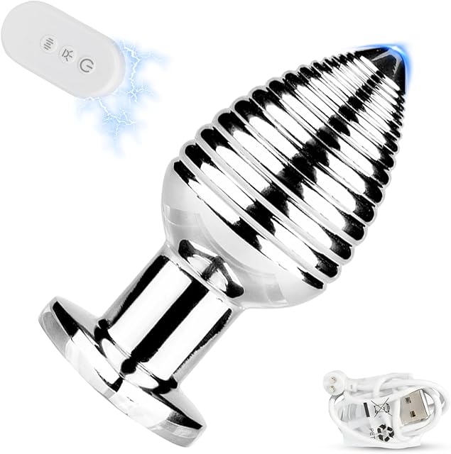 Anal Vibrator Sex Toys ButtPlug,with APP Remote 10 Vibrating Modes Progressive Threaded Vibrating Butt Plugs Dildo Flashing Lights Base Trainers for Men and Women Prostate Massager