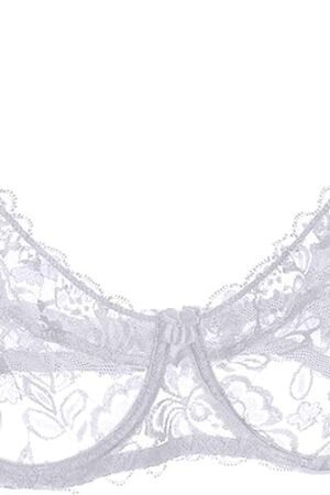 Women's Sexy Lace Sheer Bra See Through Underwire Bras Push Up Everyday Bra Comfort Embroidery Minimizer Bralettes